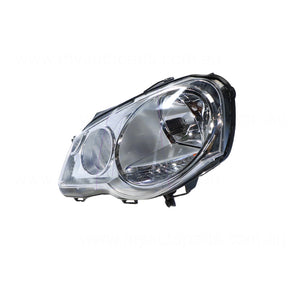 Halogen Head Lamp Passenger Side Genuine Suits Volkswagen Polo 9N 2005 to 2010
