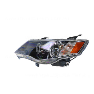 Xenon Head Lamp Black Passenger Side OEM Suits Mitsubishi Outlander ZG 2006 to 2009
