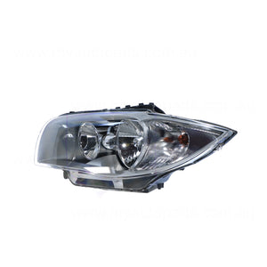 Halogen Silver Head Lamp Passenger Side OES Suits BMW 1 Series E87 2004 to 2007