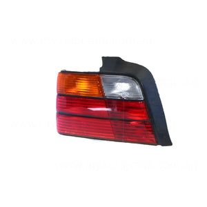 Black Red/Amber/Clear Tail Lamp Passenger Side Certified Suits BMW 3 Series E36 1991 to 1996