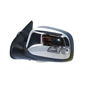 Chrome Door Mirror Electric Adjust with Indicator Passenger Side Aftermarket suits Holden Colorado & Rodeo