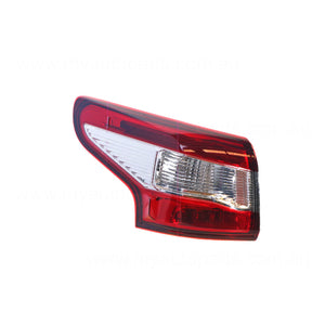 Black Red/Clear Tail Lamp Passenger Side Certified Suits Nissan Qashqai J11 2014 to 2018
