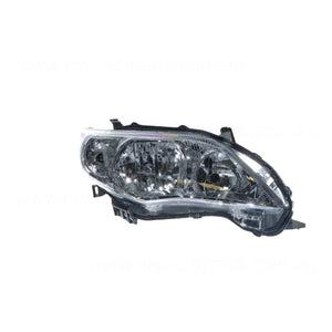 Halogen Head Lamp Drivers Side Certified Suits Toyota Corolla ZRE152R 2010 to 2013