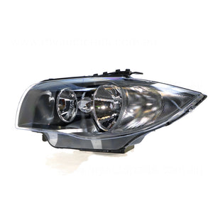 Halogen Black Head Lamp Passenger Side Certified suits BMW 1 Series 2007 to 2009