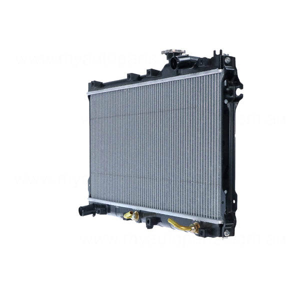 Radiator 32 / 32 mm Plastic Aluminium 320 x 648 x 26 mm Manual/Auto 1.6L, 1.8L L B6, B8 Aftermarket Suits Mazda MX-5 NA 1989 to 1998