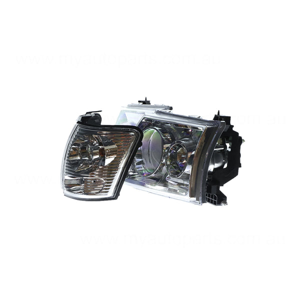 Performance Set Head Lamp with Corner Lamps Certified suits Toyota Hilux 9/2001 to 7/2004