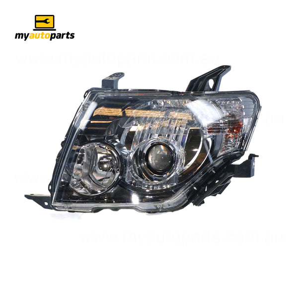 Halogen Black Head Lamp Passenger Side Genuine Suits Mitsubishi Pajero NT 2009 to 2011