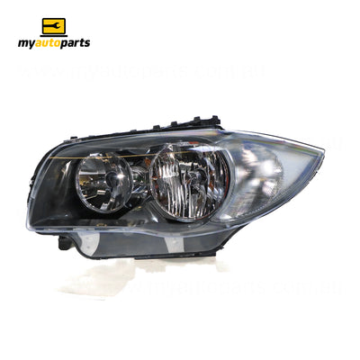 Halogen Black Head Lamp Passenger Side Certified suits BMW 1 Series 2007 to 2009