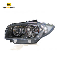 Halogen Black Head Lamp Passenger Side Certified suits BMW 1 Series 2007 to 2009