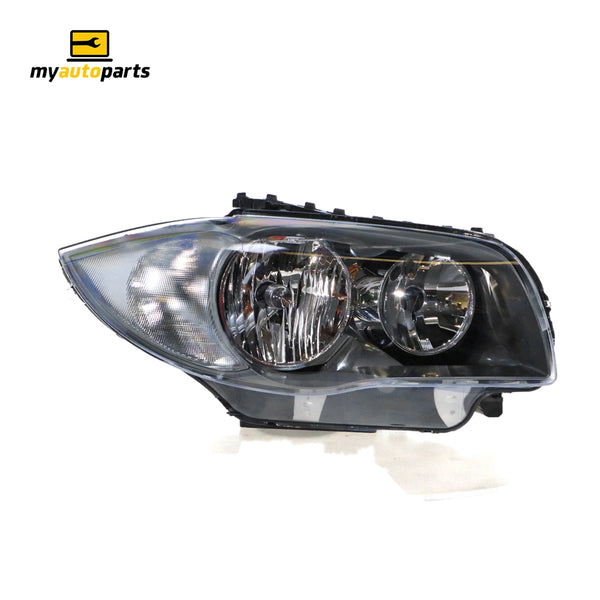 Halogen Black Head Lamp Drivers Side Certified suits BMW 1 Series 2007 to 2009