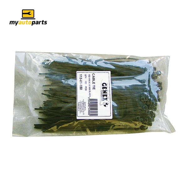 Cable Ties (Black) 3.6mm x 150mm - Pack of 100