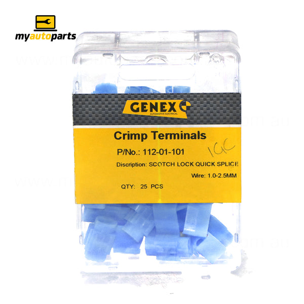 Insulated Quick Splice Crimp Terminal - Blue, Box of 25