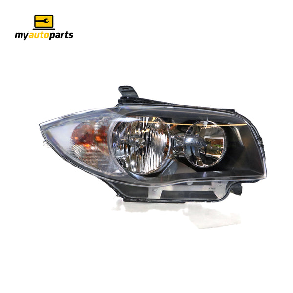 Halogen Black Head Lamp Drivers Side OES  suits BMW 1 Series 2007 to 2009