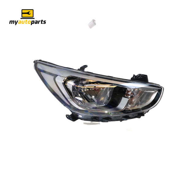 Halogen Head Lamp Drivers Side Genuine Suits Hyundai Accent RB 2017 to 2019