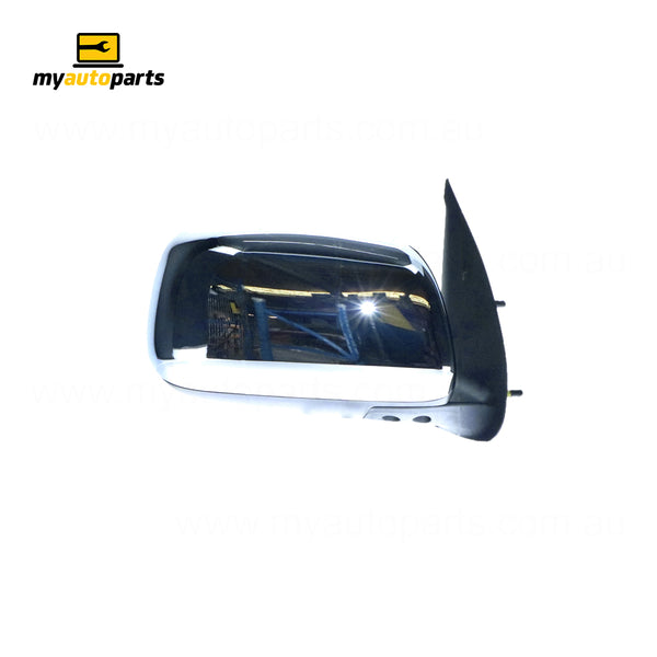Chrome Door Mirror Manual Adjust Drivers Side Aftermarket suits Toyota Hilux 15/16/25/26 Series 2005 to 2015