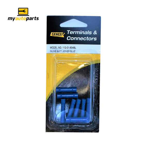 Insulated Butt Joiner Crimp Terminal - Blue (8mm), Box of 10