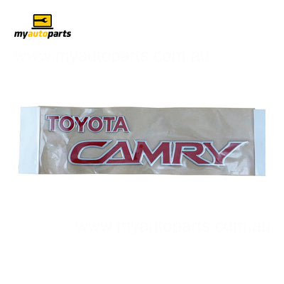 Red Boot lid Emblem "Toyota Camry" Genuine Suits Toyota Camry ACV36R 2002 to 2006