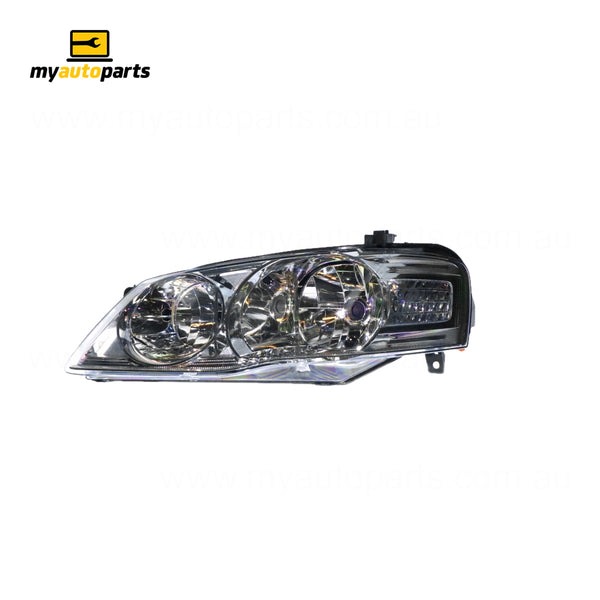 Chrome Halogen Head Lamp Passenger Side Certified Suits Ford Falcon Futura/Fairmont BF II 2006 to 2008