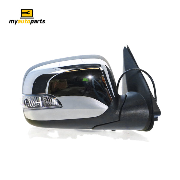 Chrome Door Mirror Electric Adjust with Indicator Drivers Side Aftermarket suits Holden Colorado & Rodeo