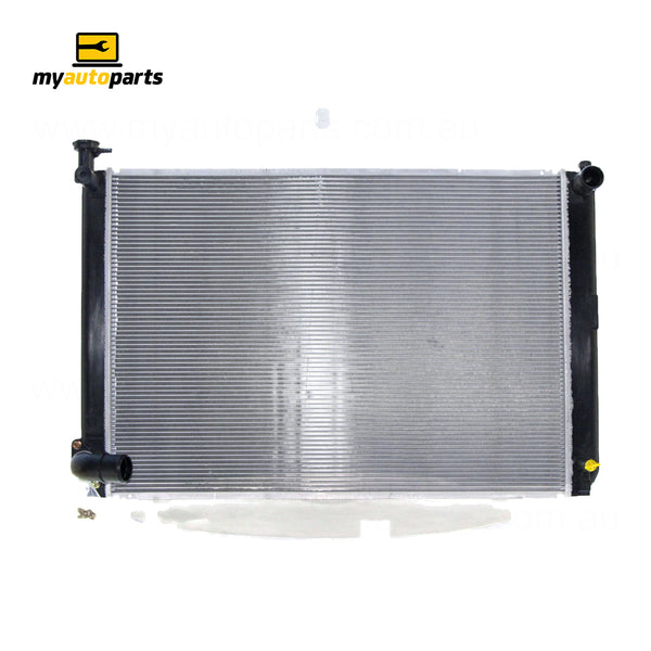 Radiator 38 / 34 mm Plastic Aluminium 670 x 480 x 22 mm Automatic 5.4 mm Fin 3.3 L 3MZFE Aftermarket Suits Lexus RX400H MHU38 2005 to 2008