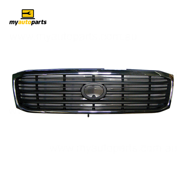 Black with Chrome Surround Grille Aftermarket suits Toyota Landcruiser 100 Series GXL 1/1998 to 8/2002