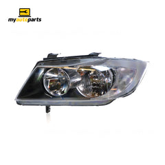 Halogen Manual Adjust Head Lamp Passenger Side OES Suits BMW 3 Series E90 2005 to 2008