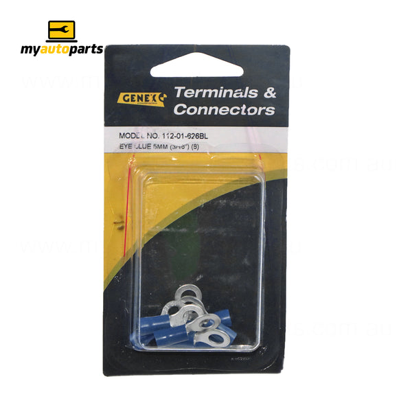 Insulated Eyelet Crimp Terminal - Blue (5mm), Box of 8