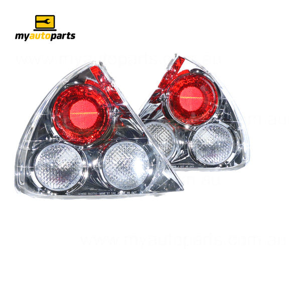 Chrome Tail Lamp Pair Aftermarket Suits Mitsubishi Lancer CE 6/1998 to 7/2003