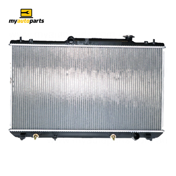 Radiator 34 / 34 mm Plastic Aluminium 400 x 738 x 27 mm Mauto 2.4 L 2AZFE Aftermarket Suits Toyota Camry ACV36R 2002 to 2006