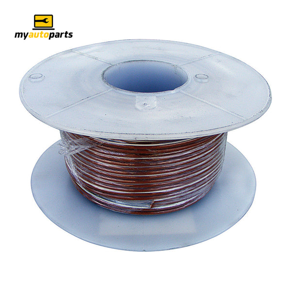 Brown Cable/White Trace - 4mm, 22A, Roll of 30m