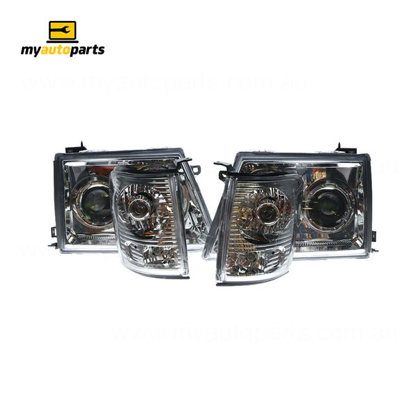Performance Set Head Lamp with Corner Lamps Certified suits Toyota Hilux 9/2001 to 7/2004