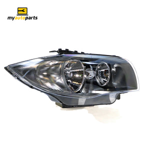 Halogen Black Head Lamp Drivers Side Certified suits BMW 1 Series 2007 to 2009