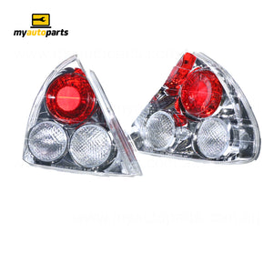 Chrome Tail Lamp Pair Aftermarket Suits Mitsubishi Lancer CE 6/1998 to 7/2003