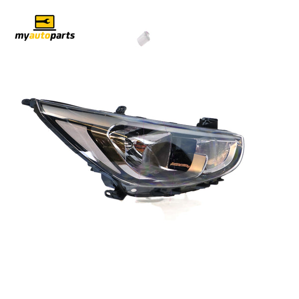 Halogen Head Lamp Drivers Side Genuine Suits Hyundai Accent RB 2017 to 2019